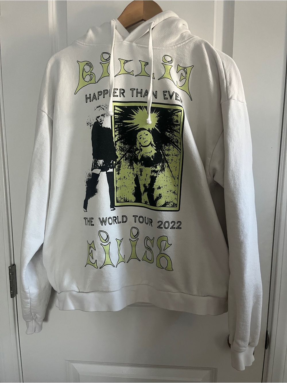 Billie Eilish "Happier Than Ever" 2022 World Tour White Hoodie